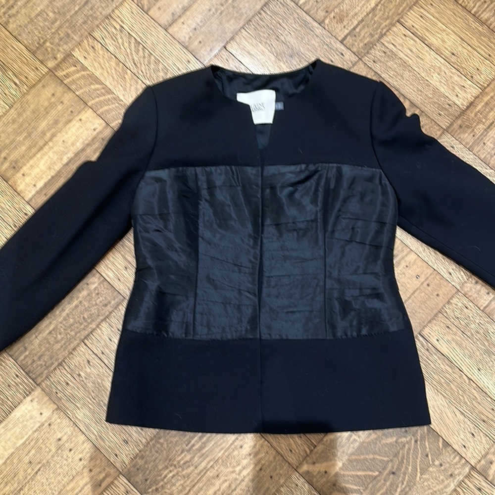 Olivine Gabbro jacket, size 12. Never worn.  Pleated silk front.